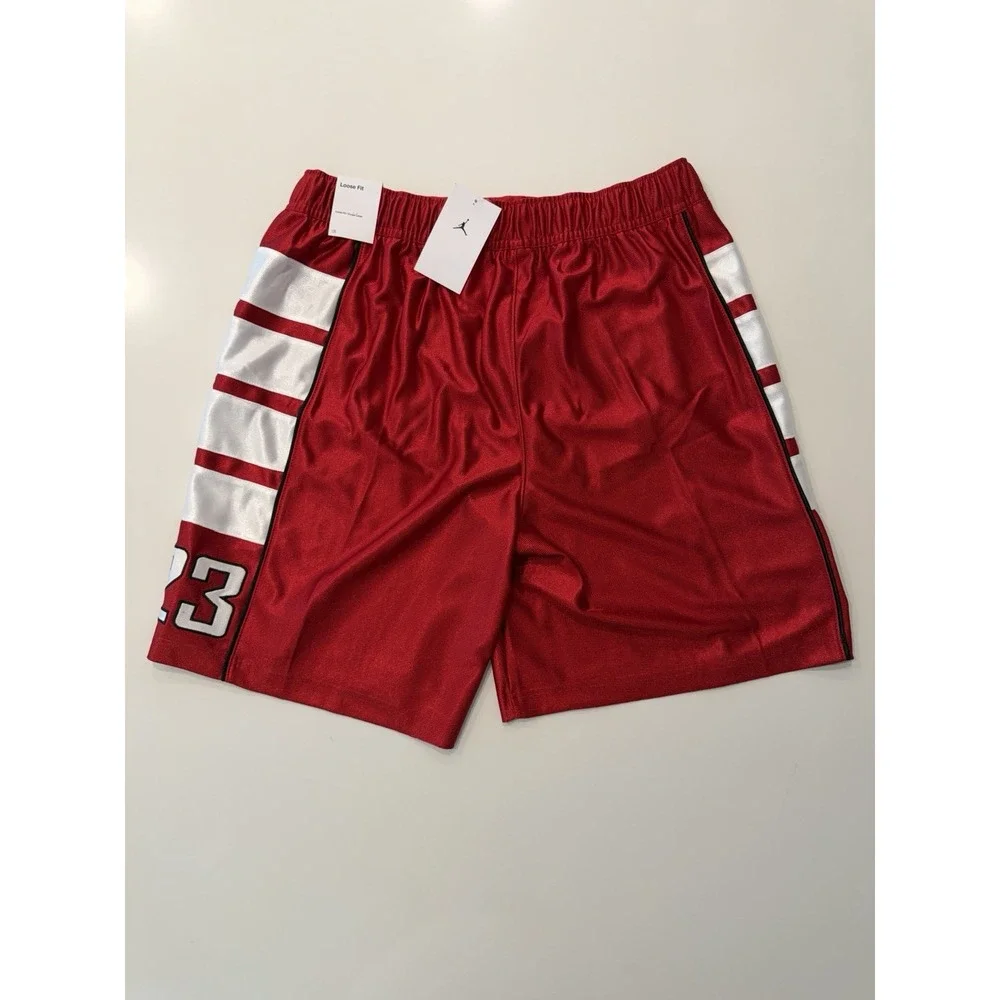 Jordan Brooklyn Cat Scratch Shorts Gym Red White HV0560-687 Mens Large NWT